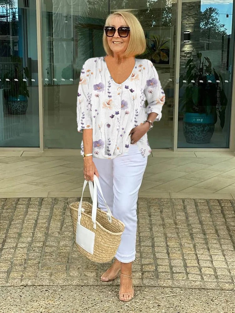 Savnmote™ | Elegant bluse med blomsterprint
