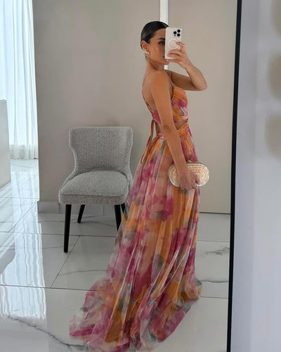 Savnmote™ | Enchanting Maxi Dress with Floral Print