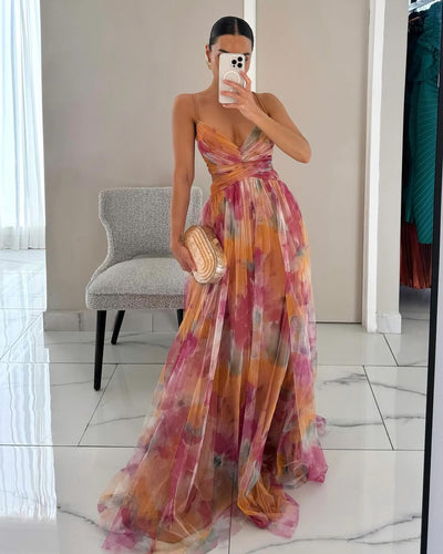 Savnmote™ | Enchanting Maxi Dress with Floral Print