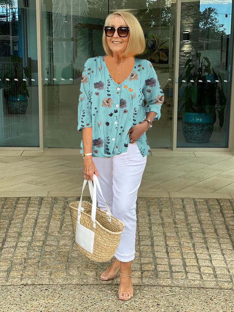 Savnmote™ | Elegant bluse med blomsterprint