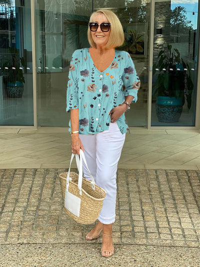 Savnmote™ | Elegant bluse med blomsterprint